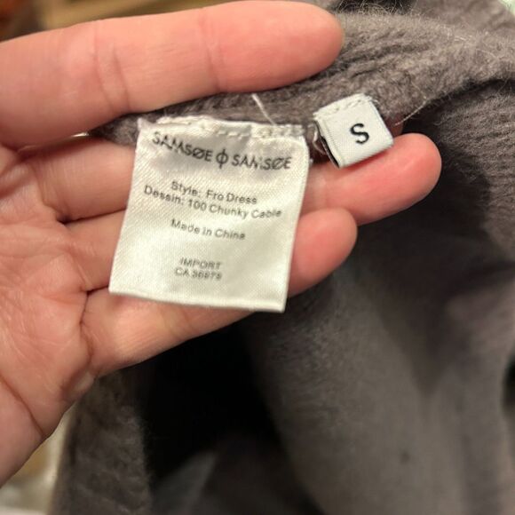 Samsoe Samsoe Brown Cable Knit Design Lamb Wool Angora Tunic Sweater Size Small - Picture 4 of 6